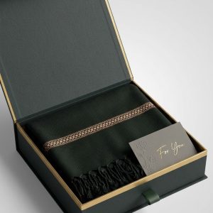 Kashmiri shawl gift box with traditional decorative border